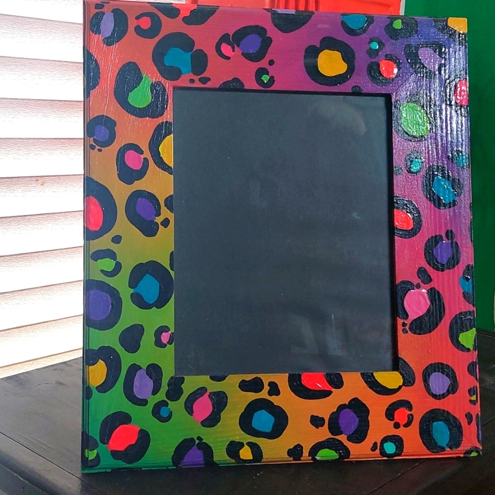 Handpainted Animal Print Picture Frame